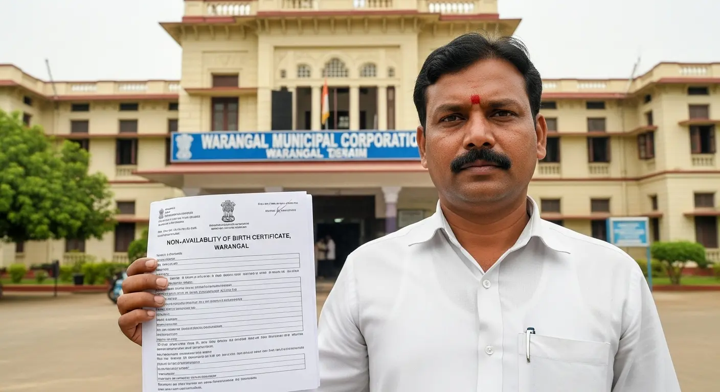 Non-availability Birth Certificate from Warangal, Ranchi, Kanpur